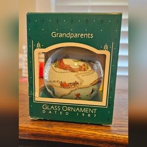 Vintage Hallmark Christmas Ornament 1987 - Grandparents Glass Ornament